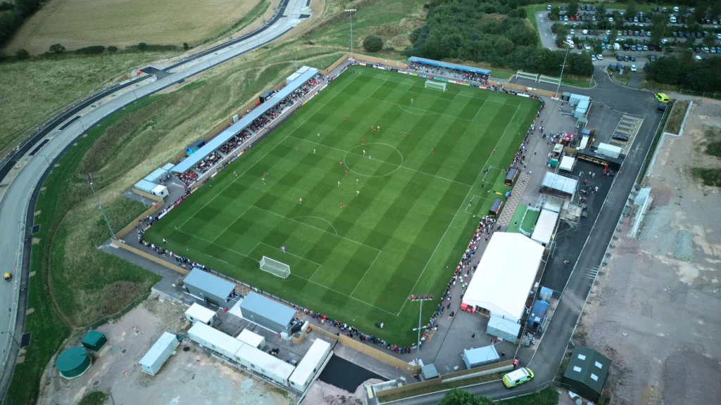 Stadium Solutions delivered a large modular grandstand for Truro City FC